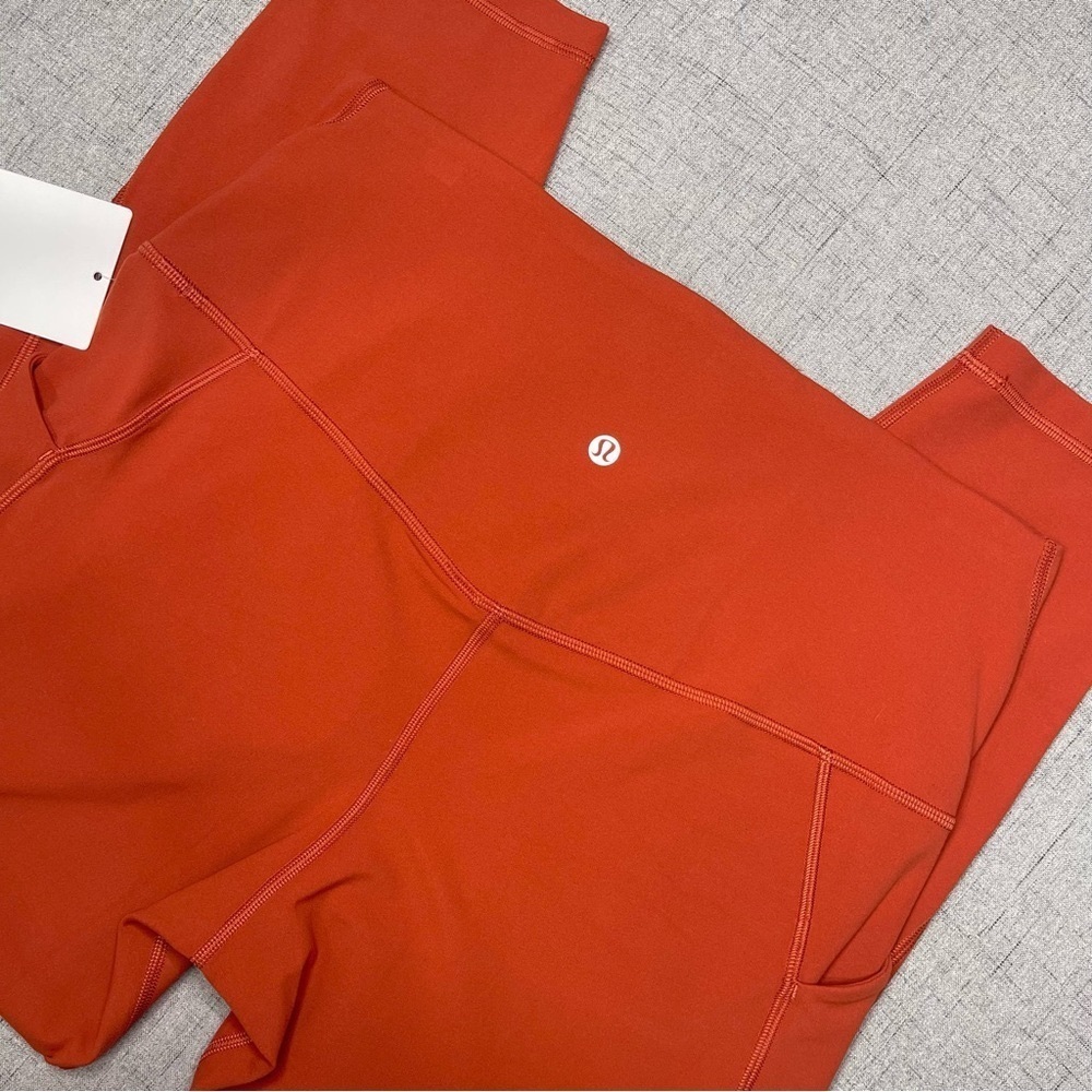 Lululemon Align High Rise Pants Leggings with Pockets Cayenne Orange 12 14 NWT - Picture 10 of 12